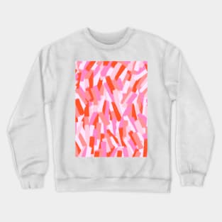 Orange and Pink Brushstrokes Pattern Crewneck Sweatshirt